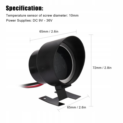 UNIWERSALNY Wskaźnik temperatury wody Czujnik Waga produktu z opakowaniem jednostkowym 0.28 kg