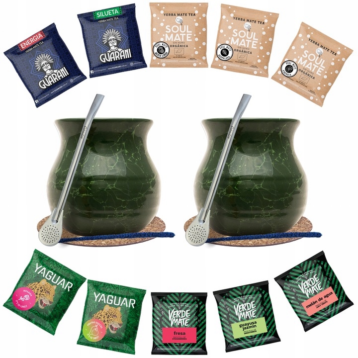 Levně Sada pro dva 10x50g Yerba Mate Bombilla Tykwa