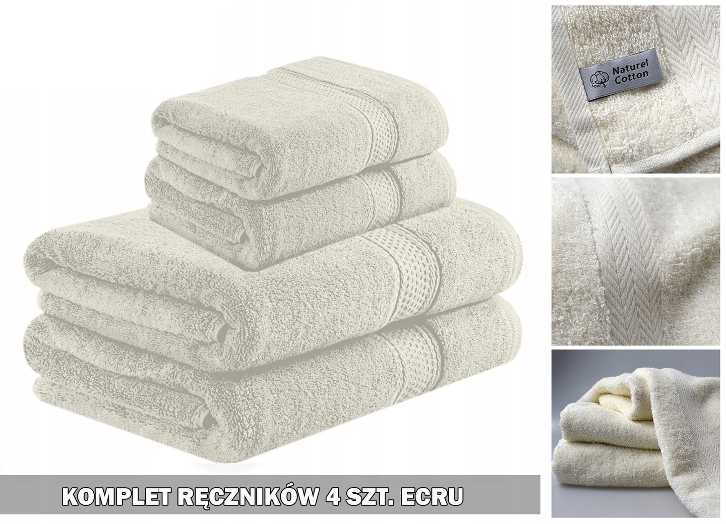 

Komplet Ręczników 2x(70x140)+2x(50x90) Kremowy