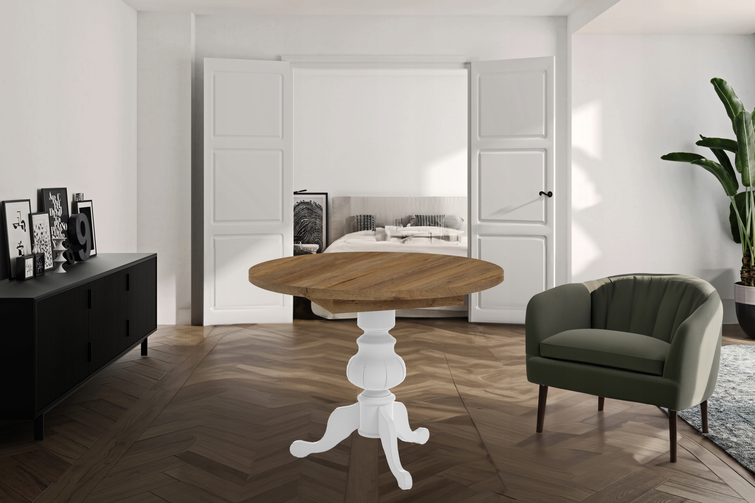 KAROL stół okrągły rozkładany craft złoty jadalnia Kod producenta 129970