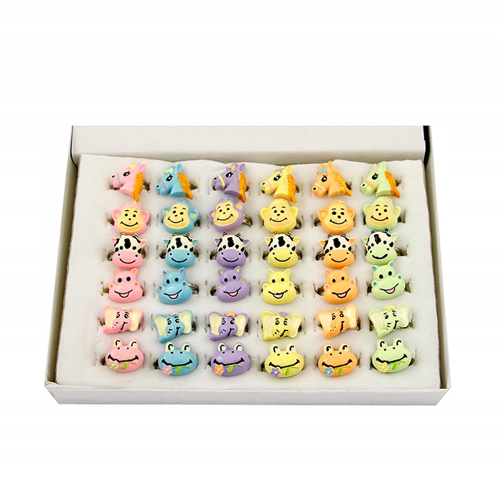 PIERŚCIONKI 36 SZTUK ZWIERZĄTKA SAWANNA Marka Allmaro