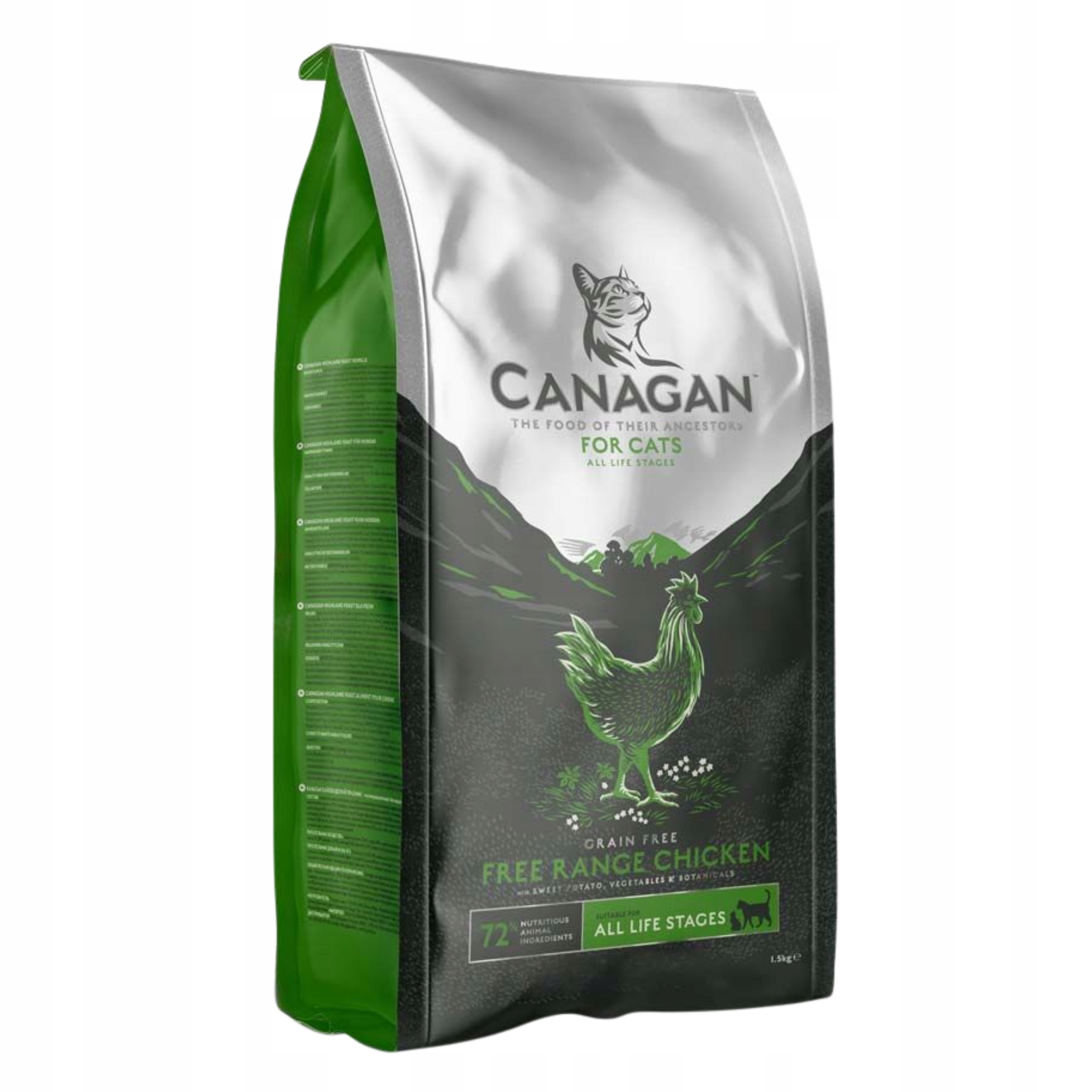 Suché Krmivo Pro Kočky Canagan Free Range Chicken Kuře 1,5 kg Bez Obilovin