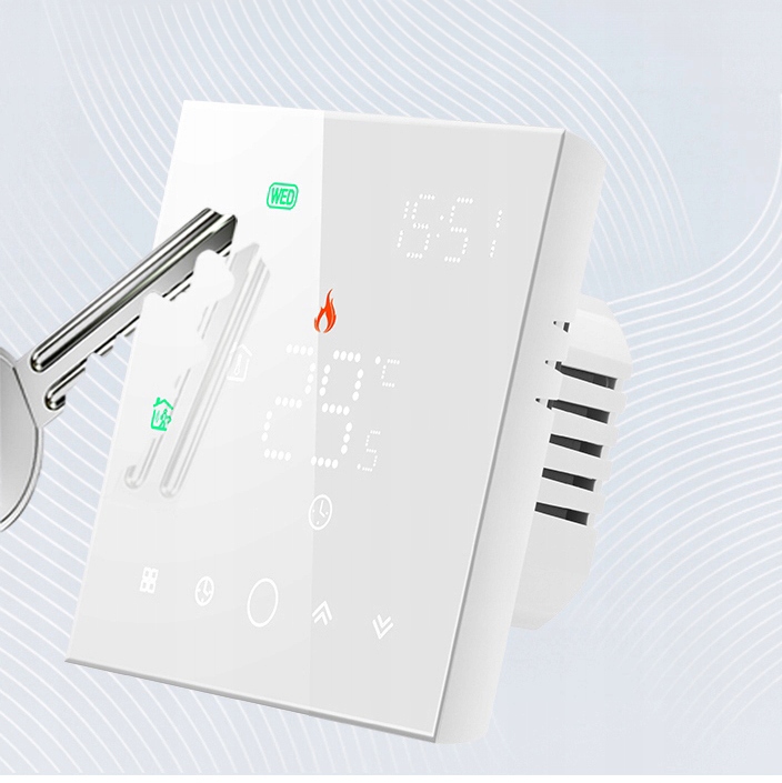 Termostat WiFi zwierny piec Biały seria PS TUYA Seria PS
