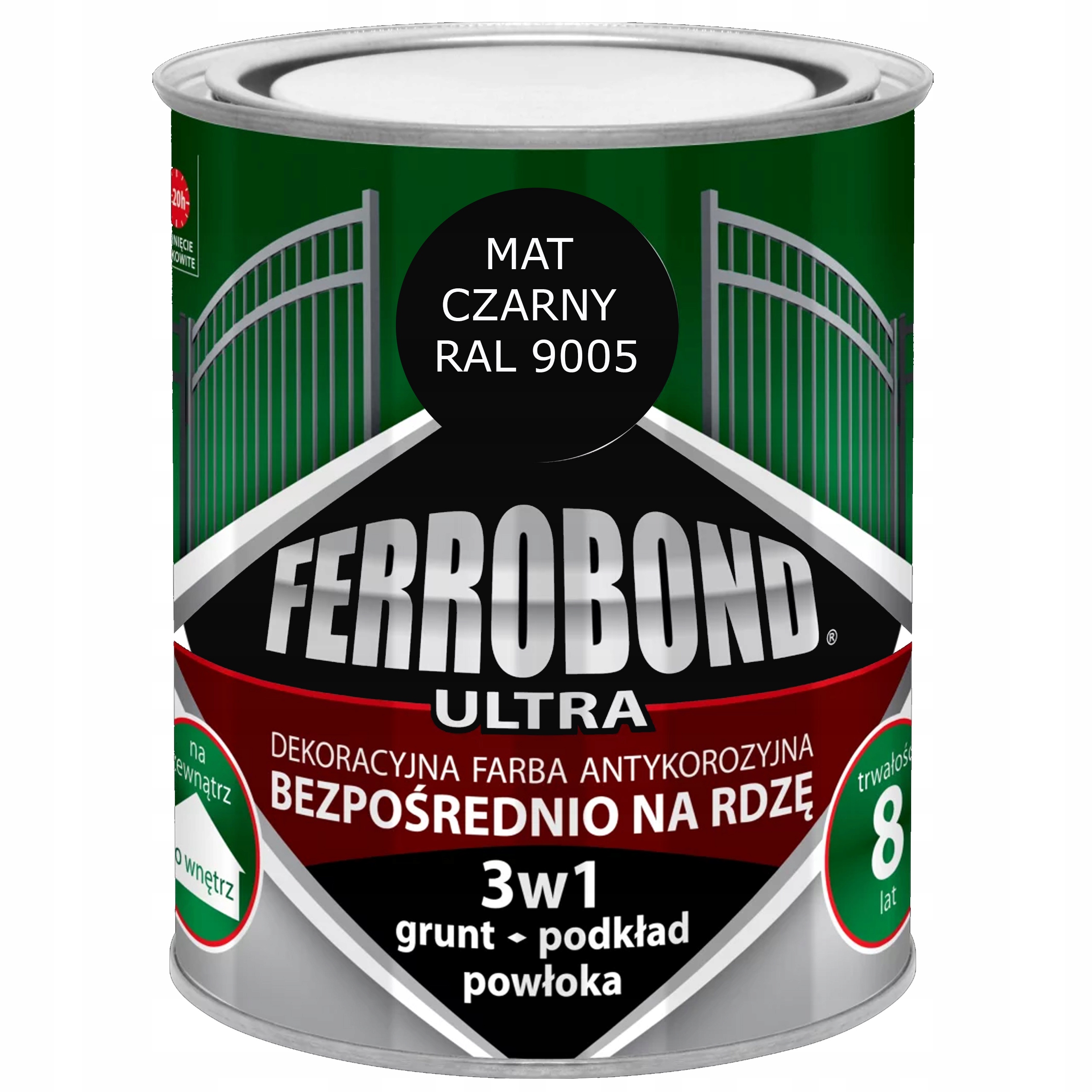 

Farba do Metalu Żeliwa Ferrobond Mat Czarny
