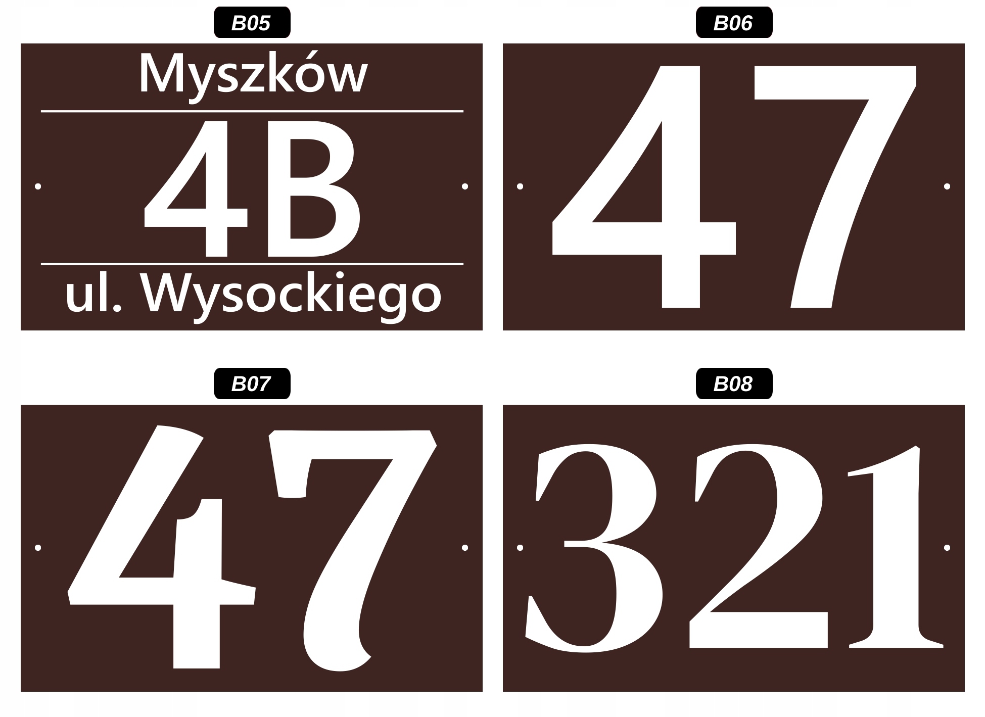 Tabliczka Adresowa BRĄZ MAT Duża - METALOWA - UV Szerokość produktu 32 cm