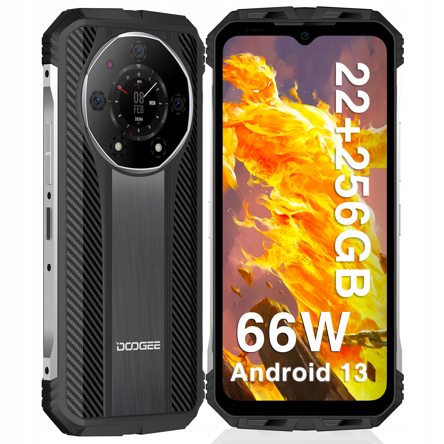 Doogee S110 Chytrý telefon 22/256GB Nfc Odolný telefon 66W 4G IP68 IP69K 120Hz