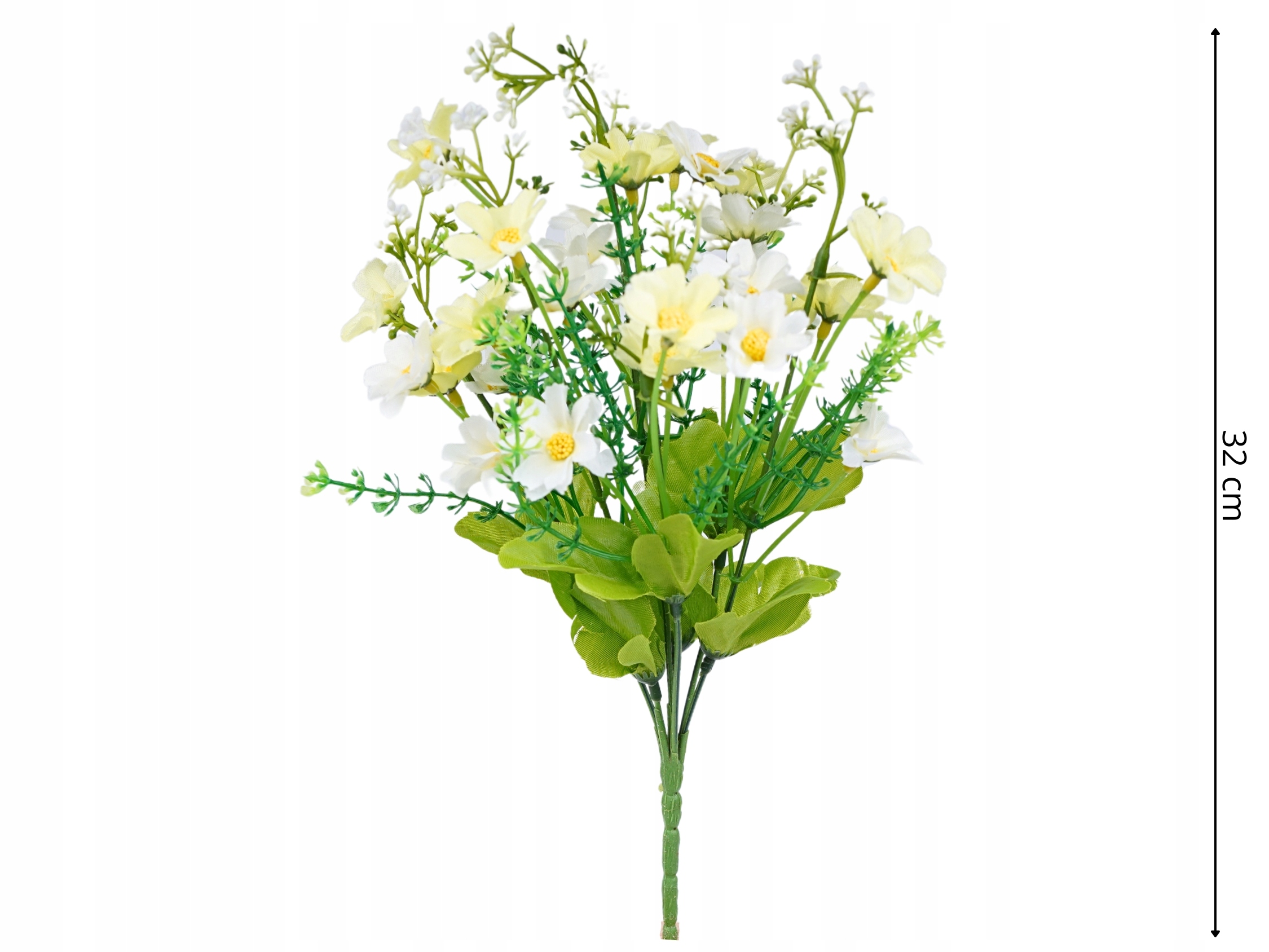 BUKIET KWIATÓW SZTUCZNYCH 32cm KWIATY WIOSENNE BIAŁE KOSMOS STROIK FLORET Marka Topoblu