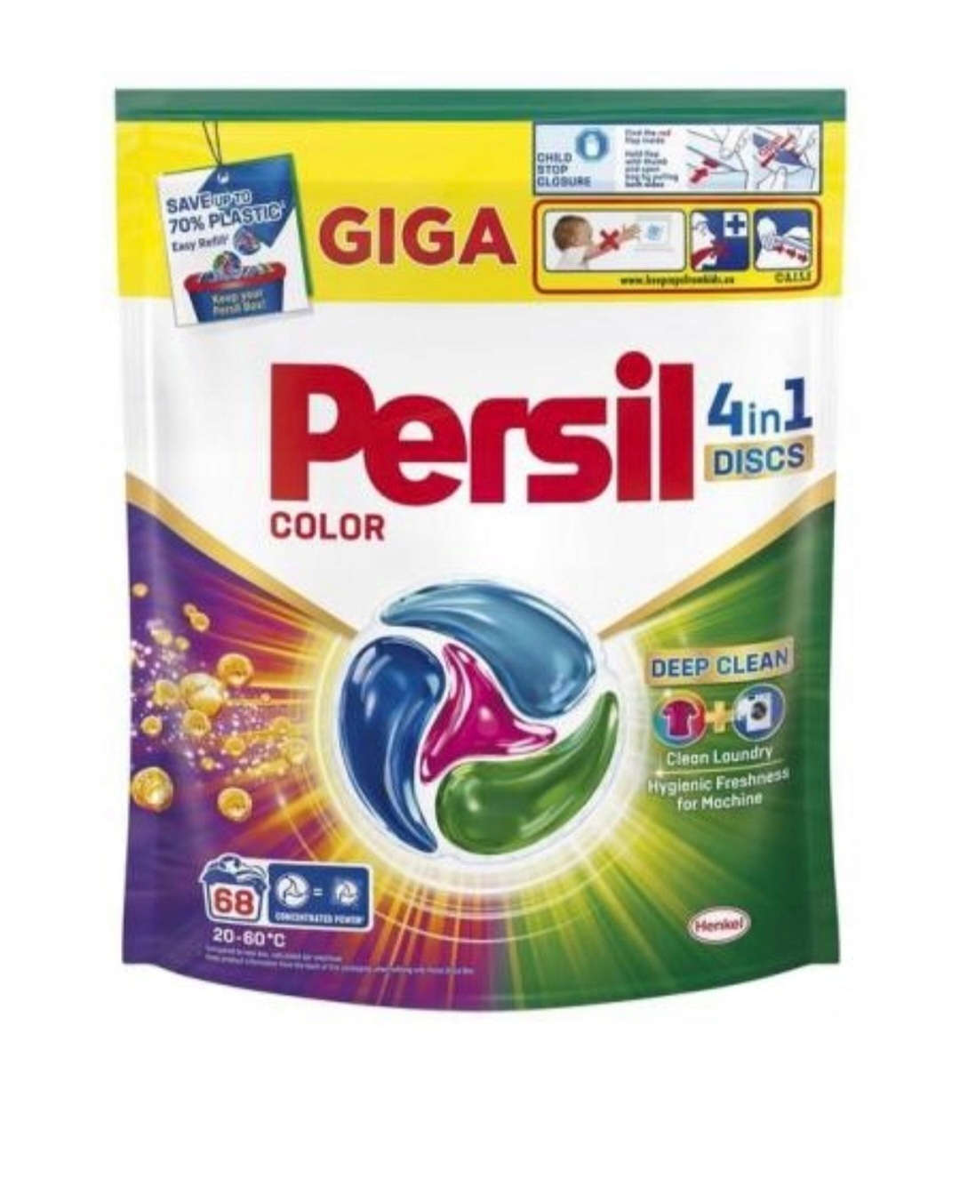 PERSIL 4W1 DISCS KAPSUŁKI DO PRANIA KOLORU 68 SZT!!