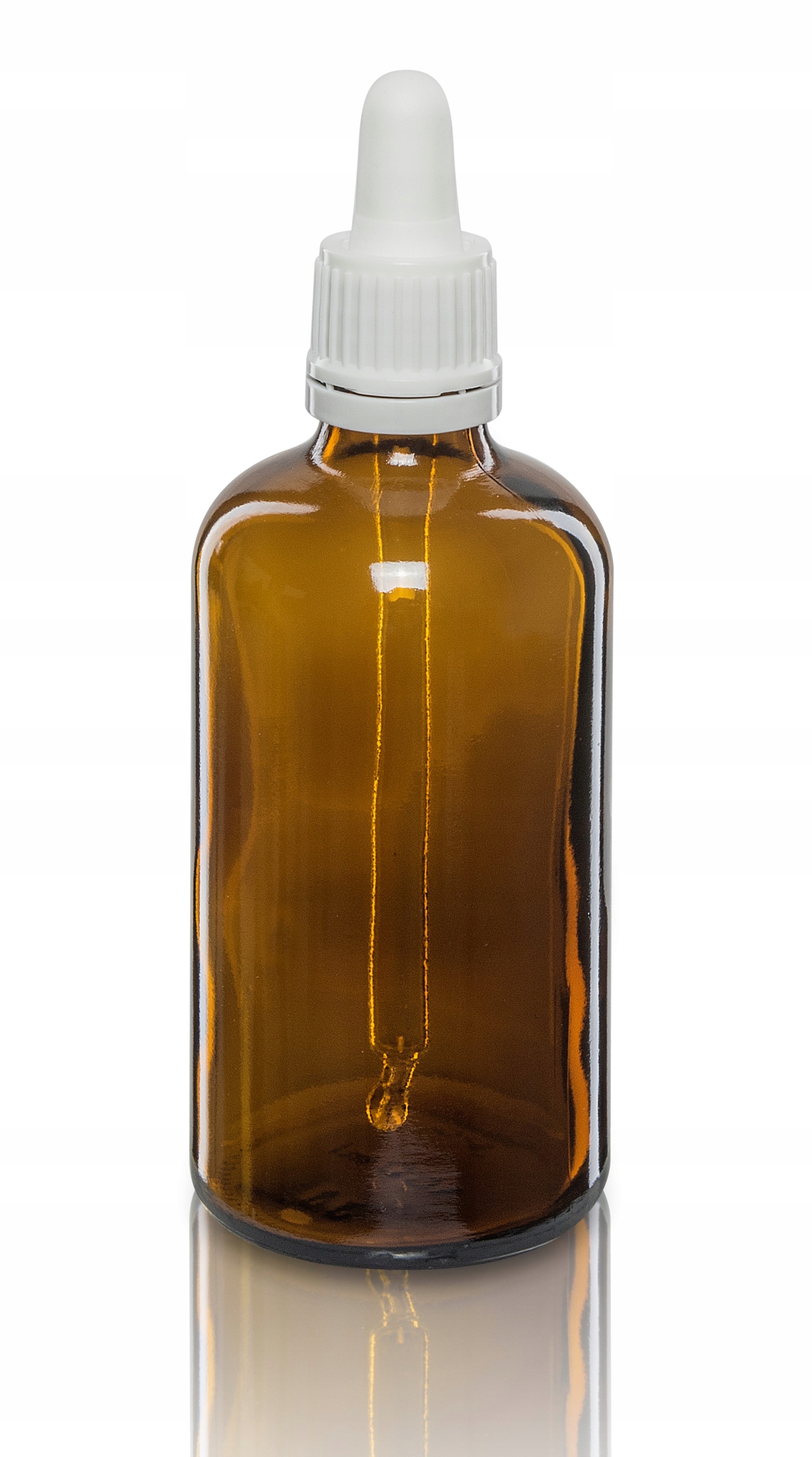 

Butelka szklana brązowa 100ml z pipetą białą x5