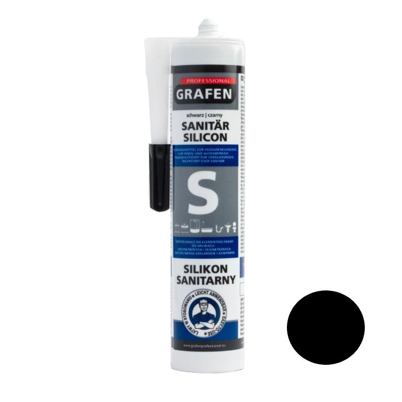 GRAFEN SILIKON SANITARNY CZARNY DO ŁAZNIENEK WC 280ml