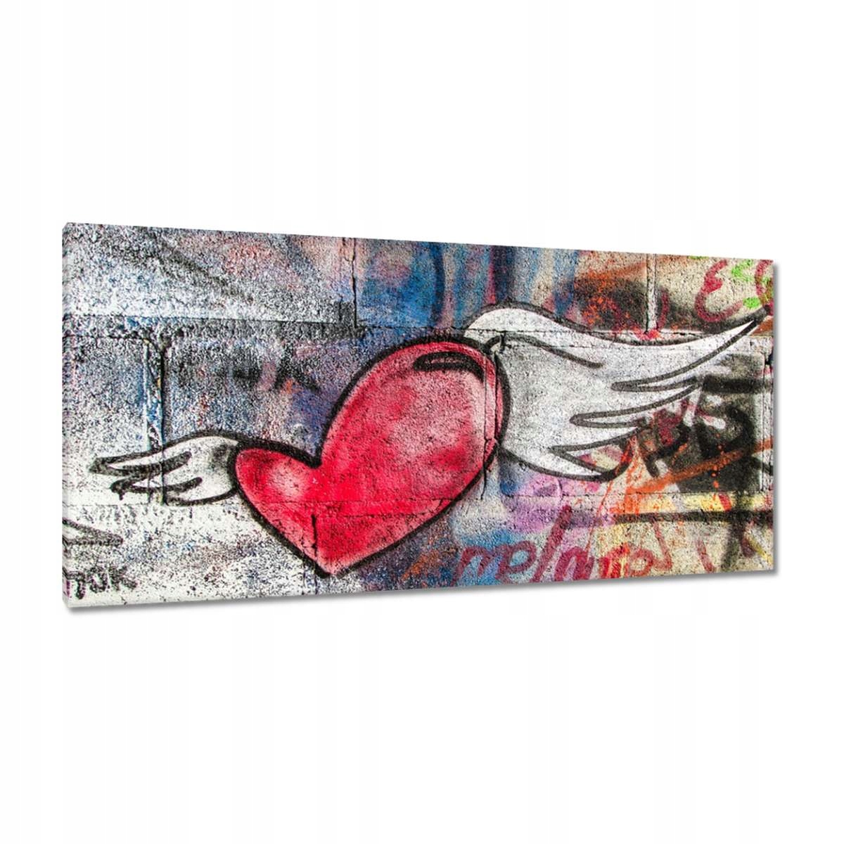Obrazy 115x55 Srdíčko Graffiti
