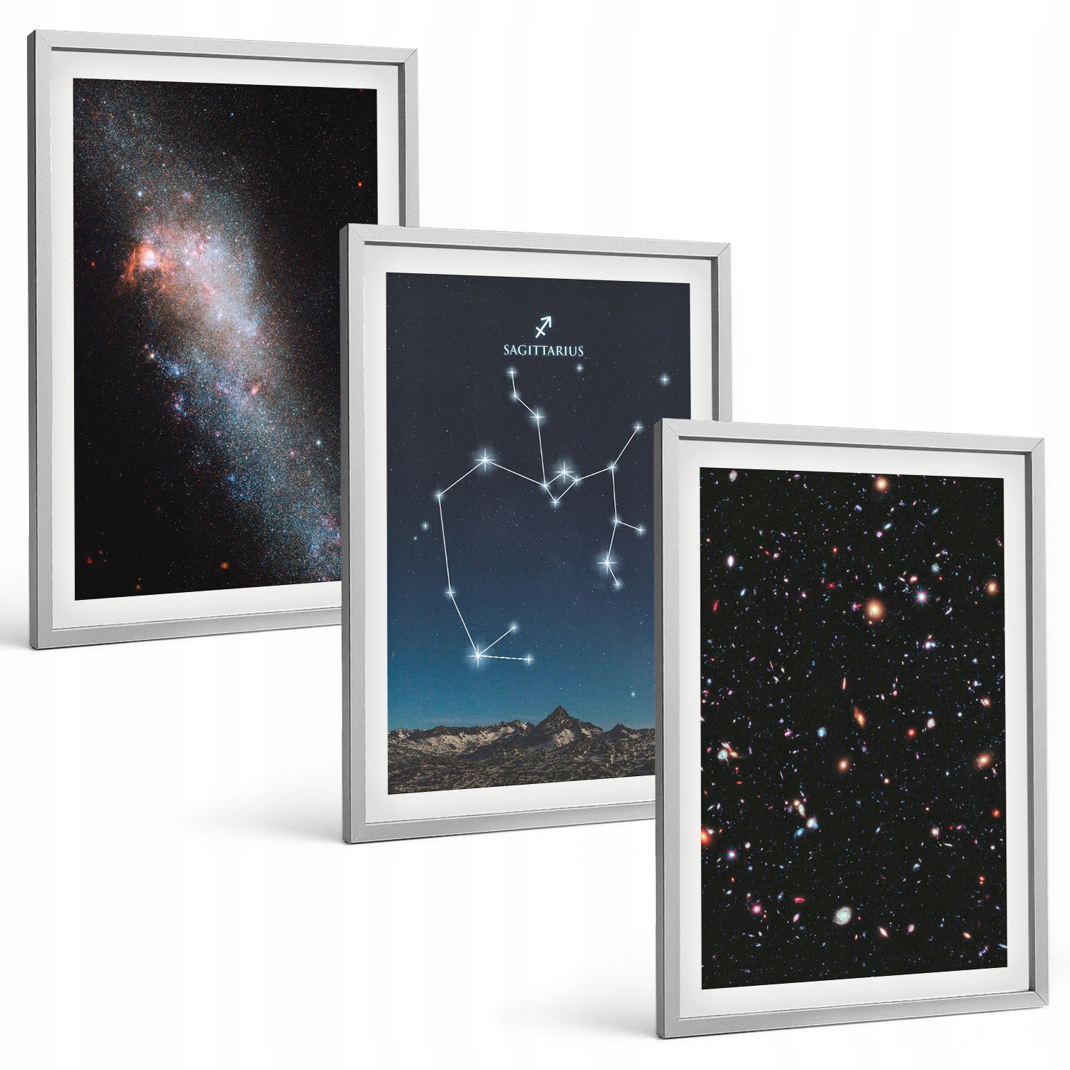 Rustikální obrazy Galaxie souhvězdí vesmír Střelec 3 Částečný set