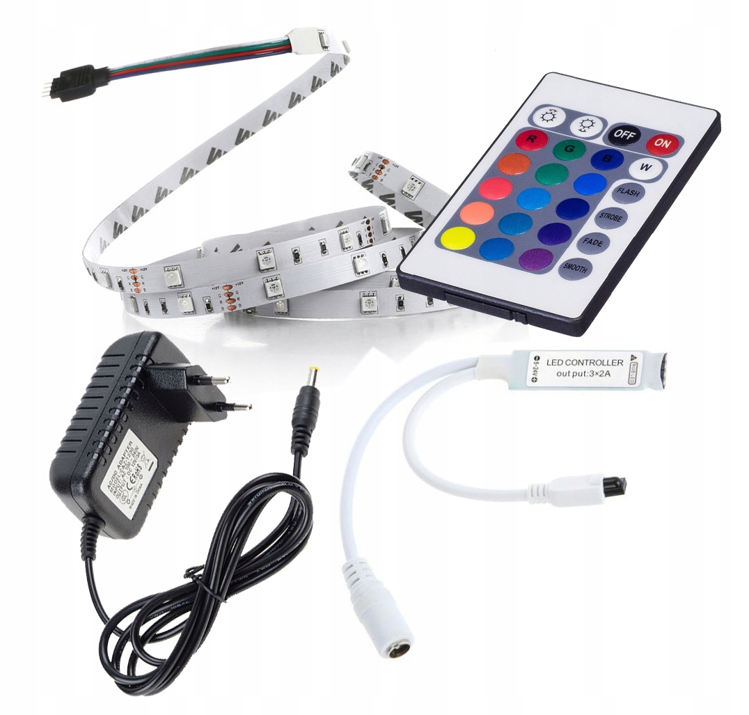 

Taśma Led Zestaw 150 Rgb 1m sterownik i zasilacz