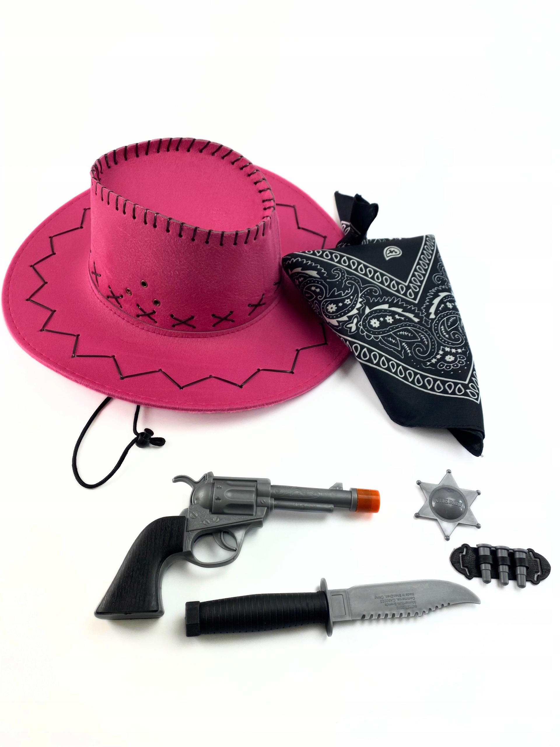 ZESTAW KOWBOJ PISTOLET, NÓŻ I KAPELUSZ 58cm