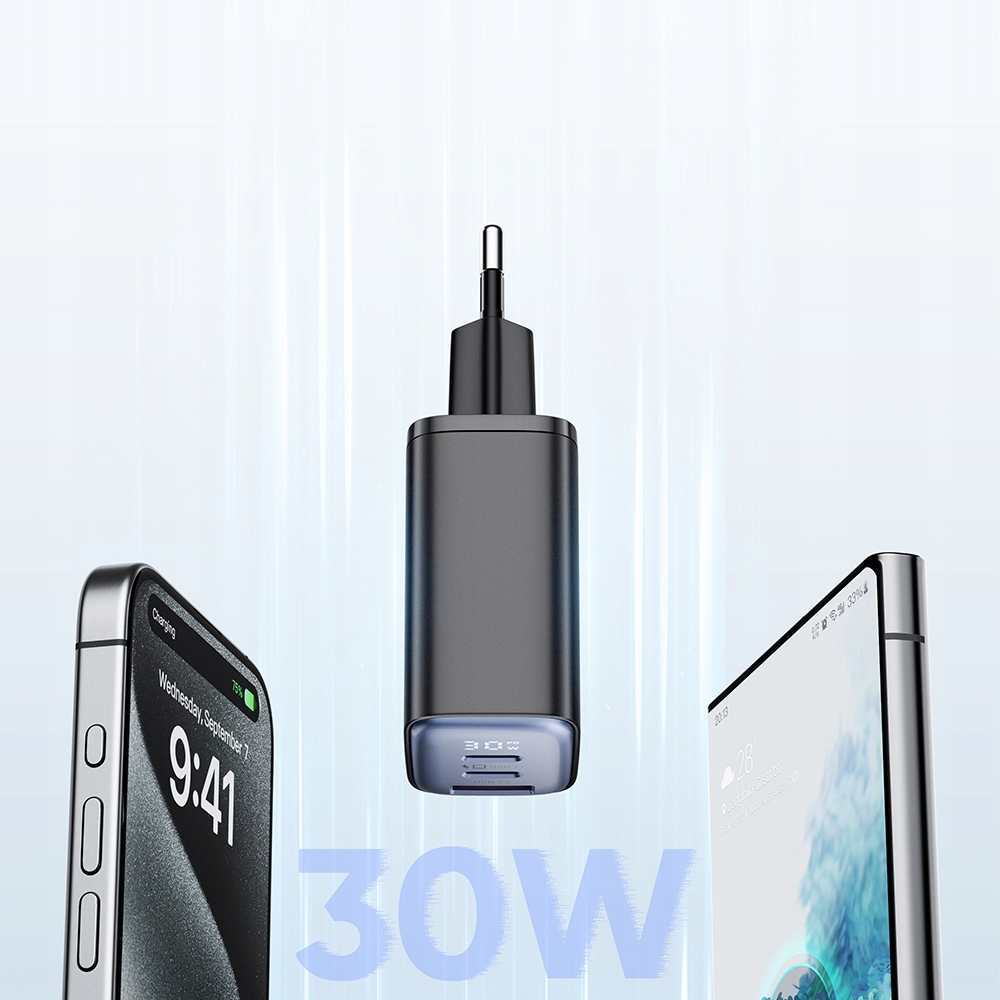 MCDODO SZYBKA ŁADOWARKA SIECIOWA DO IPHONE 2XUSB-C 1XUSB PD 30W MIERNIK LED Kod producenta CH-2180