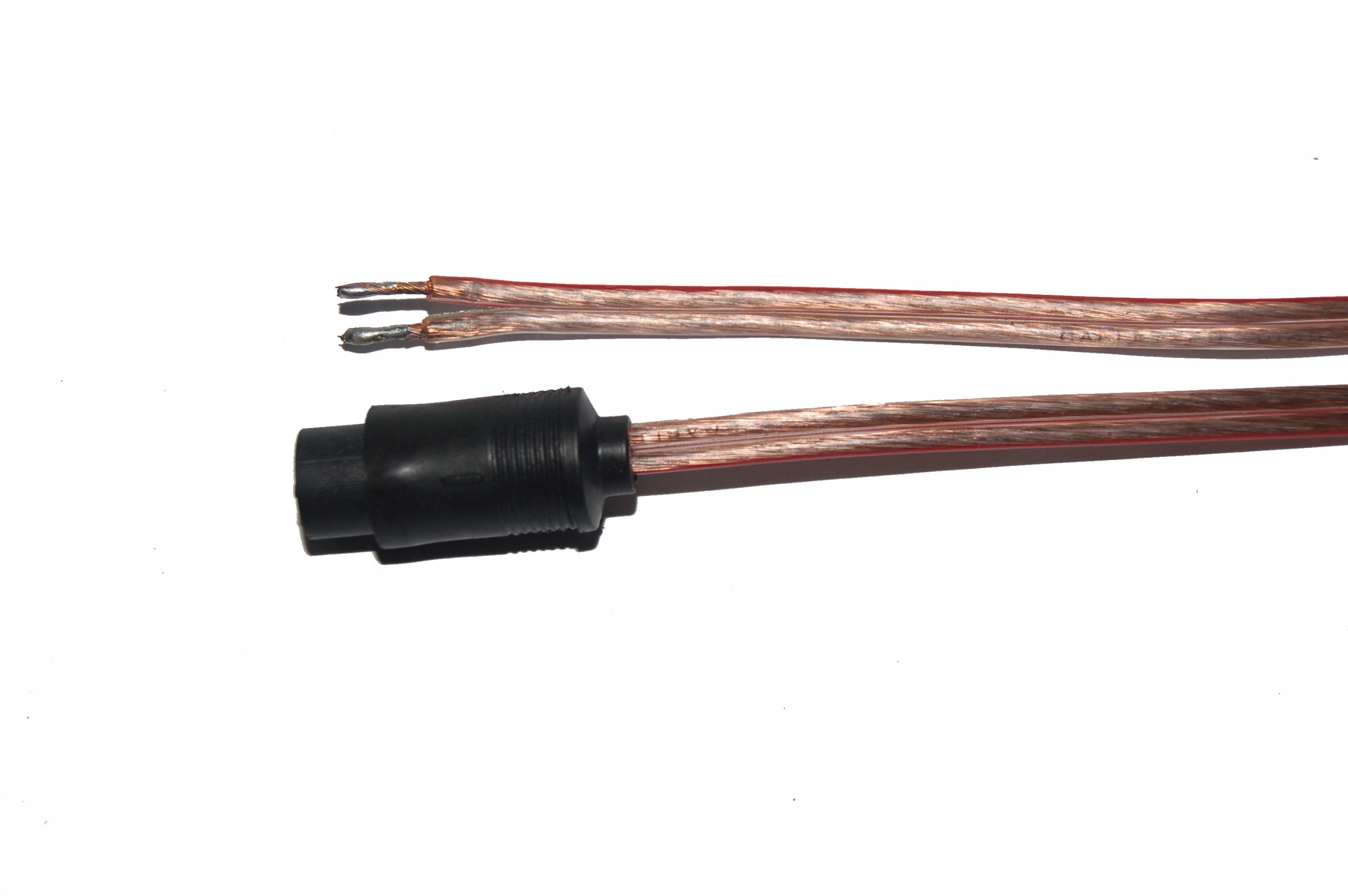 Kabel głośnikowy gniazdo din 2p 0, przewód 2x1mm, transparent Cca, 8m