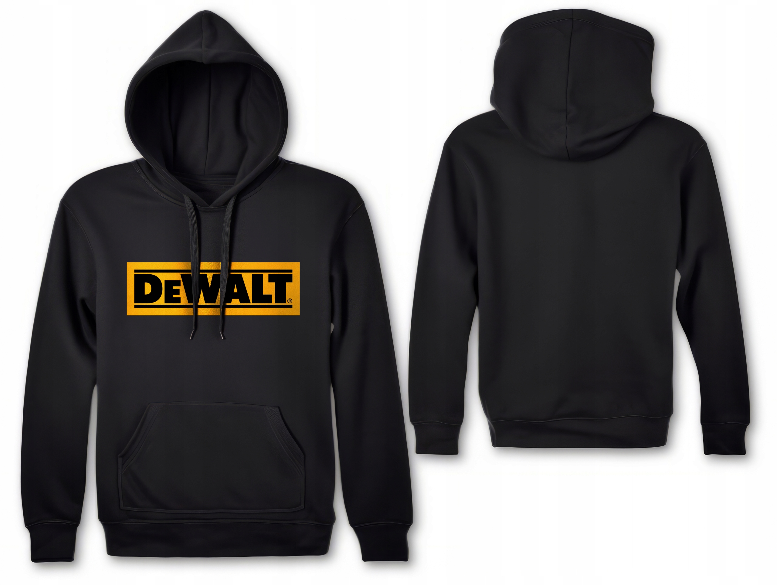 Mikina Dewalt s kapucí pánská bavlněná, stavební nářadí r.XL