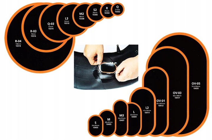 Łatki do dętek R-04 108mm MARUNI 10sztuk EAN (GTIN) 5903978370647