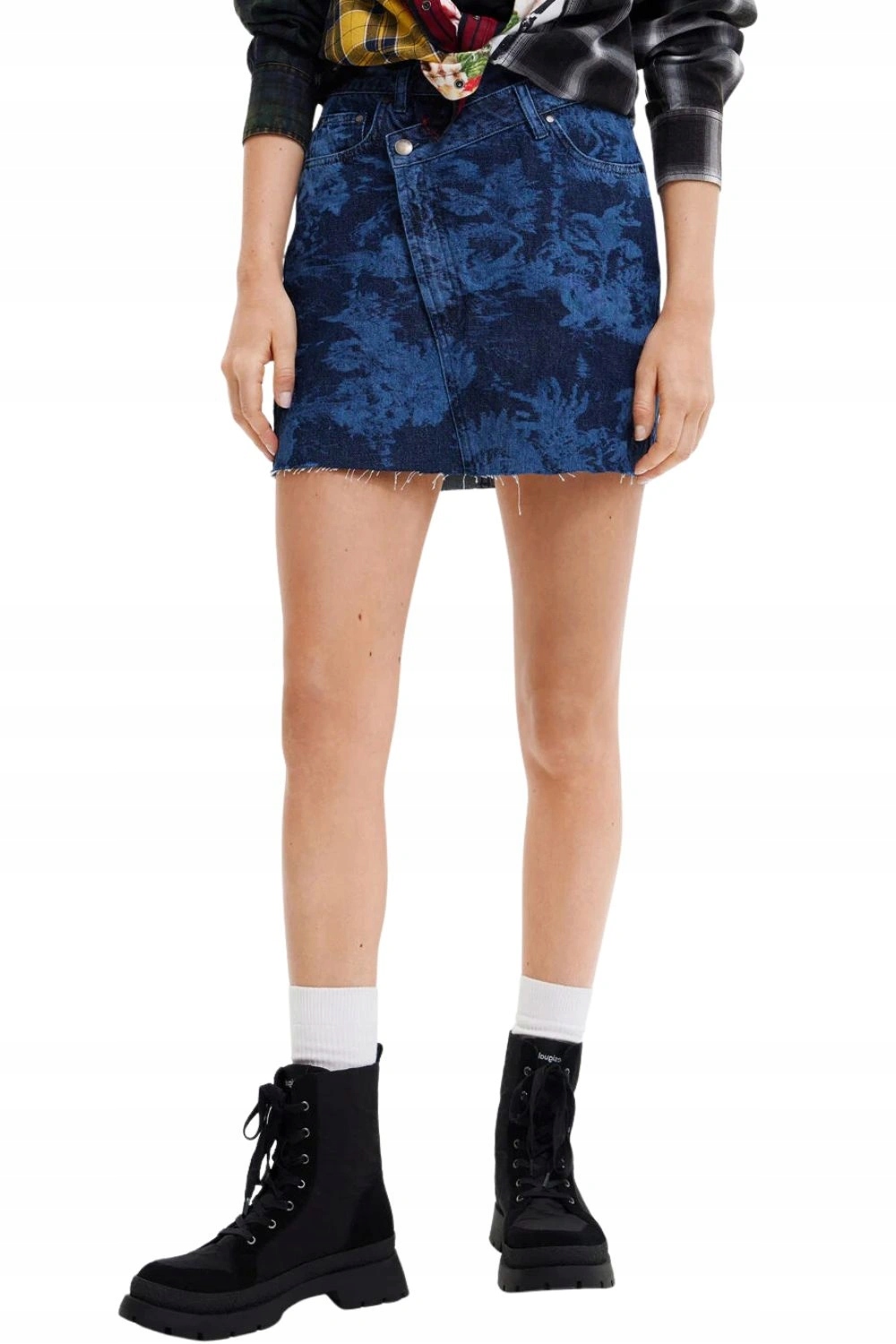 Sukně Desigual džínová mini designová s potiskem vel. XL