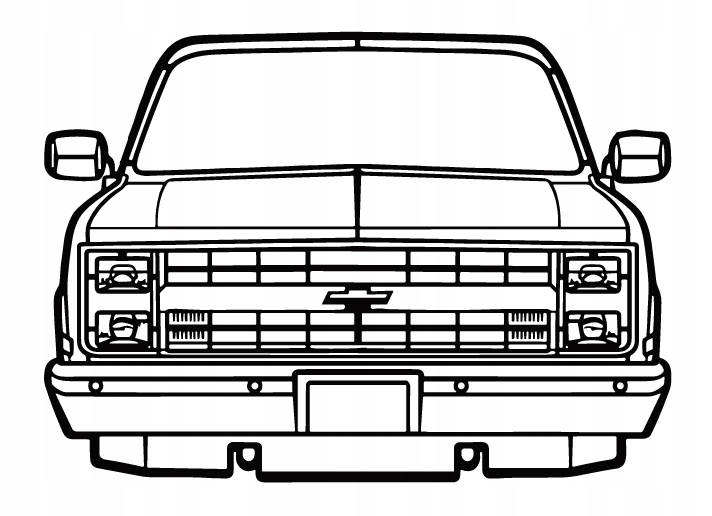 nástěnná dekorace Obraz Auto Chevrolet K10 Front View 1985