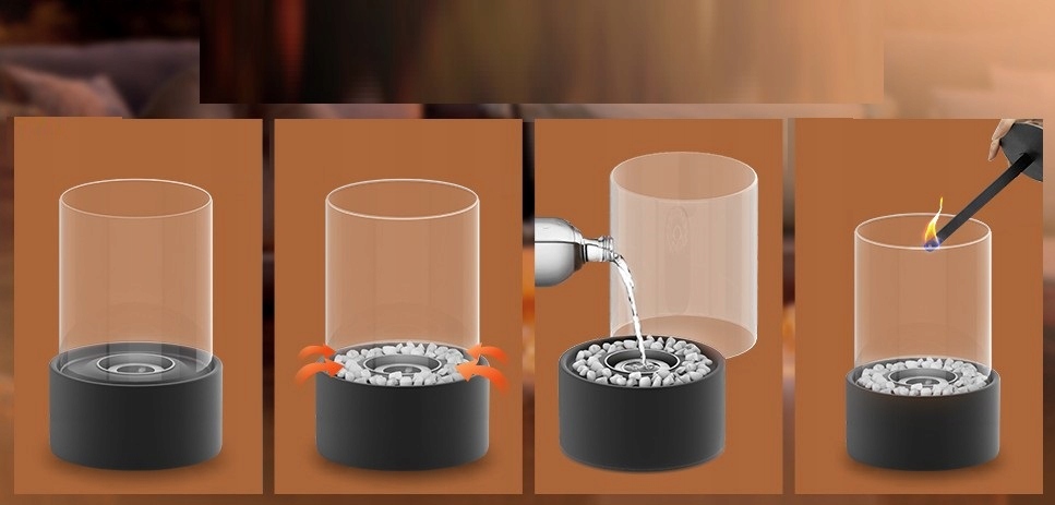 BIOKOMINEK KOMINEK STOŁOWY NA BIOETANOL PRZENOŚNY DO WNĘTRZ I NA ZEWNĄTRZ Marka bez marki