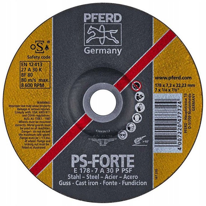 

Tarcza Do Szlifowania Eh 178x7 A30P Ps-forte Pferd