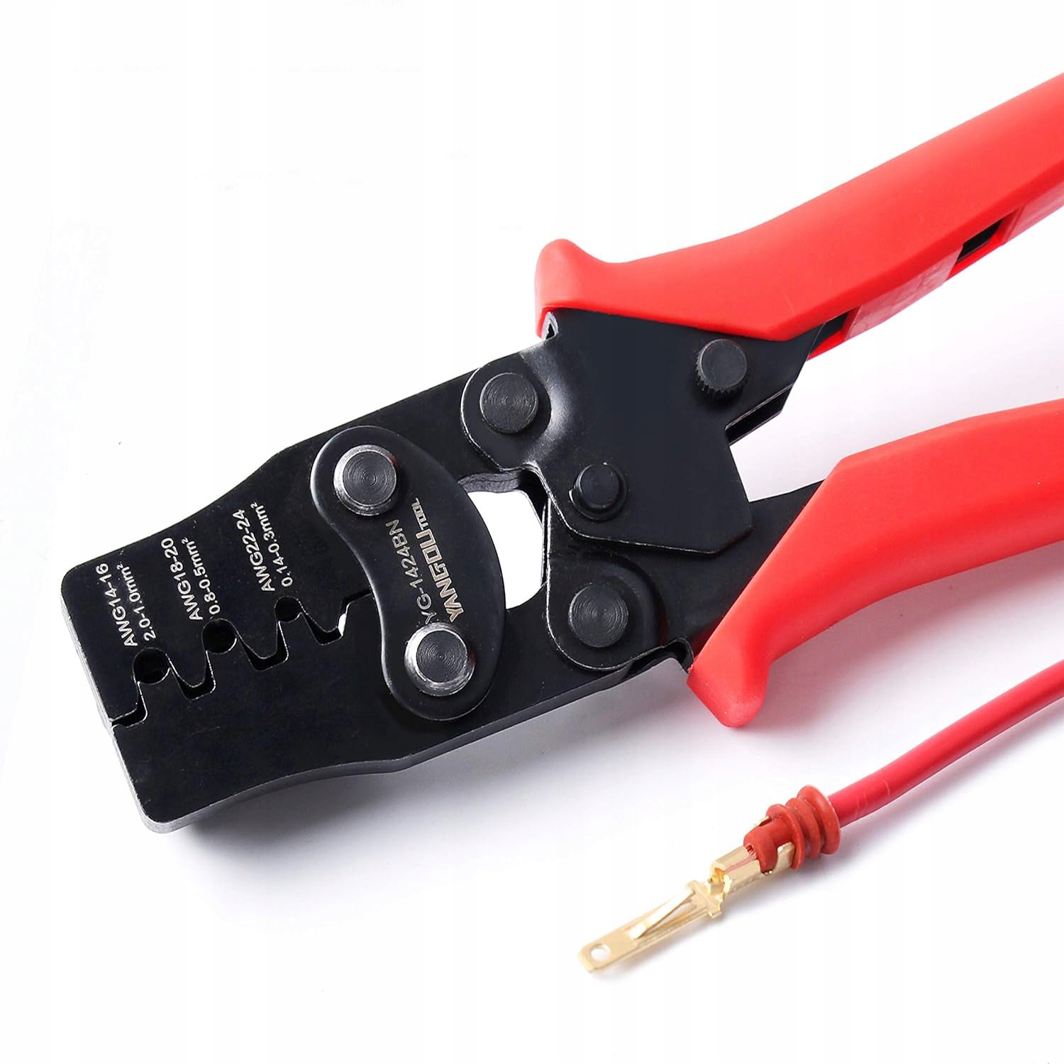 ZACISKARKA PRASKA KONEKTORÓW TULEJEK KOŃCÓWEK KABLI PRZEWODÓW 1424BN Stan opakowania oryginalne