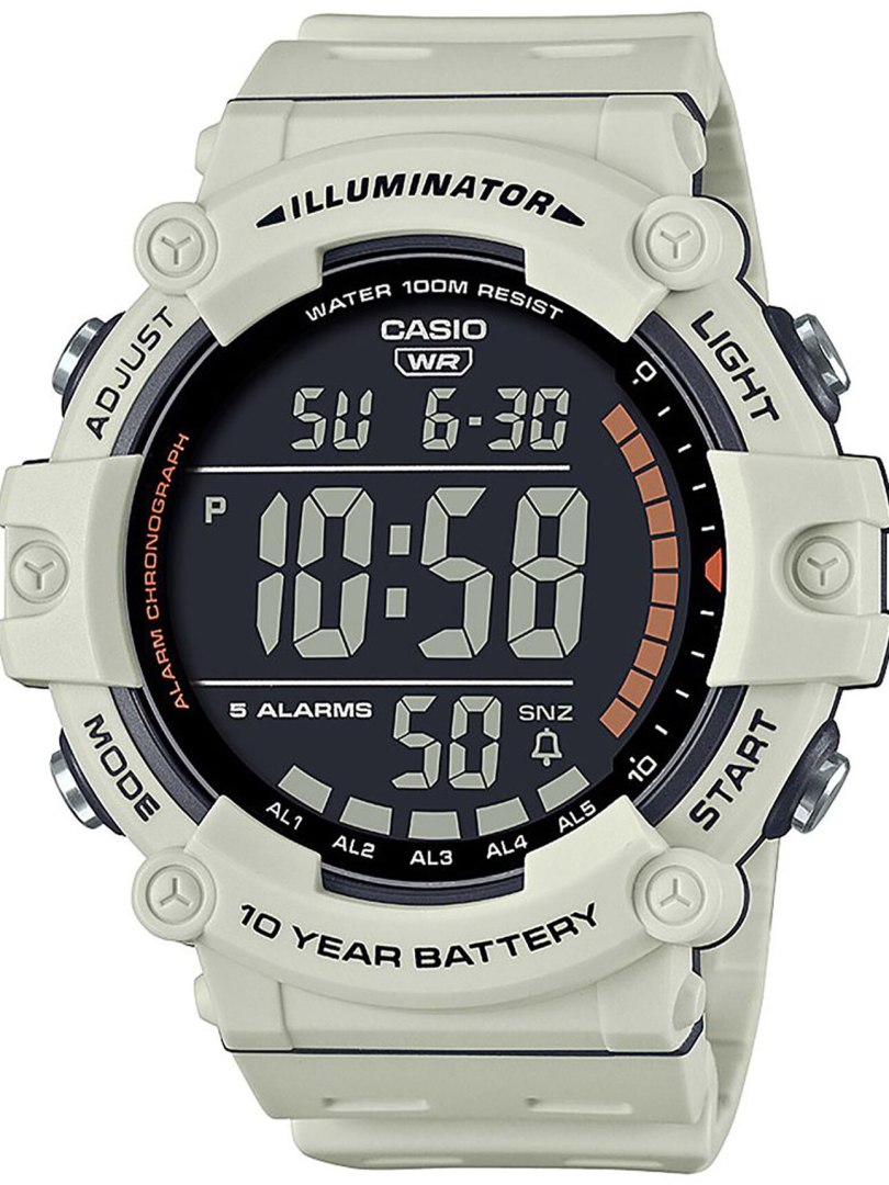 Zegarek Męski Casio AE-1500WH-8B2 Sportowy Biały Stoper Wodoszczelny Box