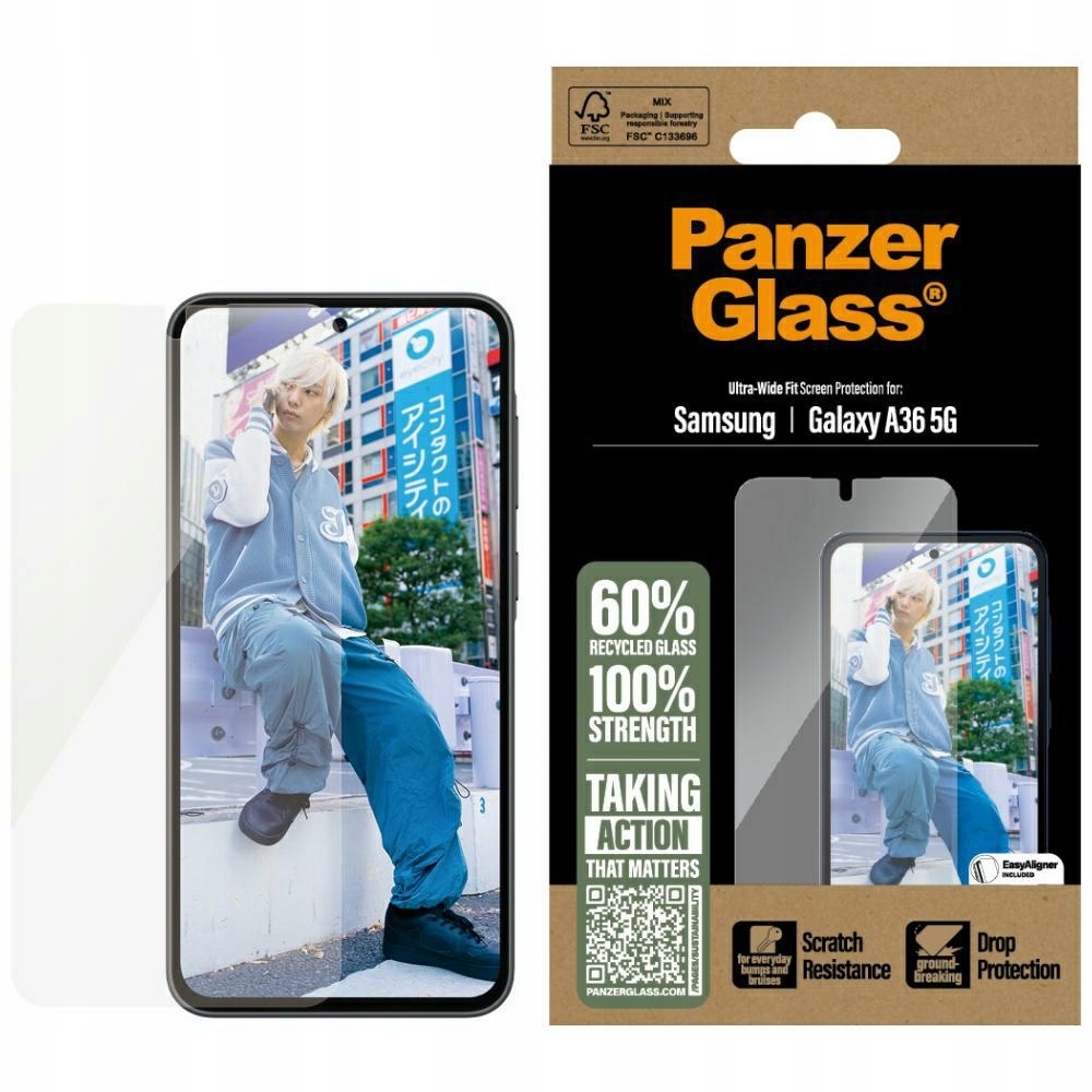 Tvrzené sklo pro Samsung Galaxy A36 5G PanzerGlass Ultra-Wide