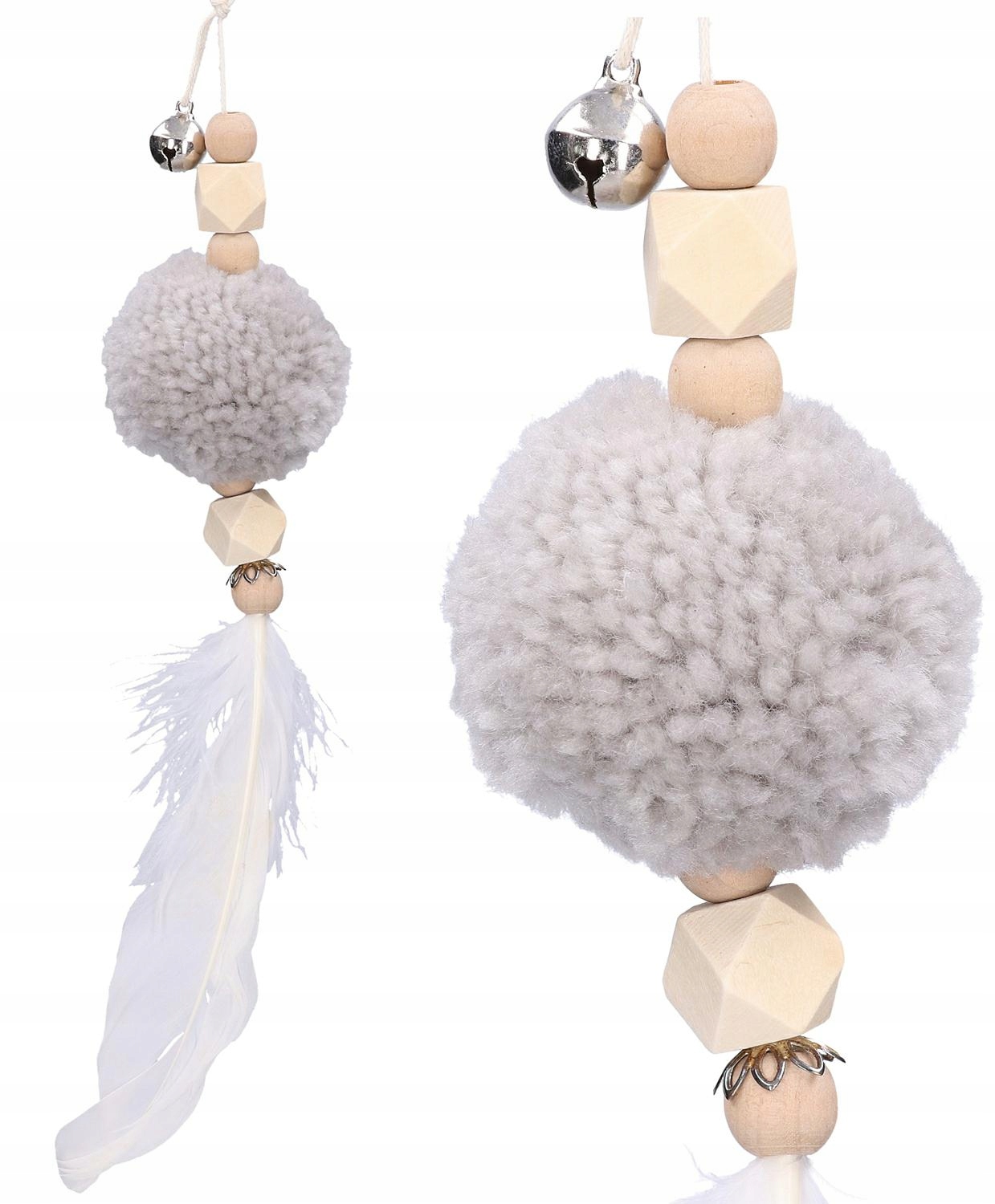 BOMBKI NA CHOINKĘ ZAWIESZKI FUTERKO POMPON PREZENT