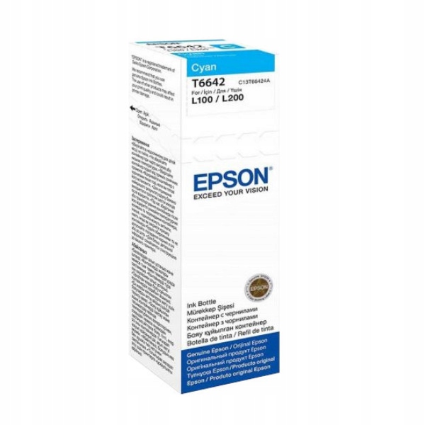 Tusz Epson T6642 Cyan 70ml do EcoTank L100 L200 biurowy wydajny