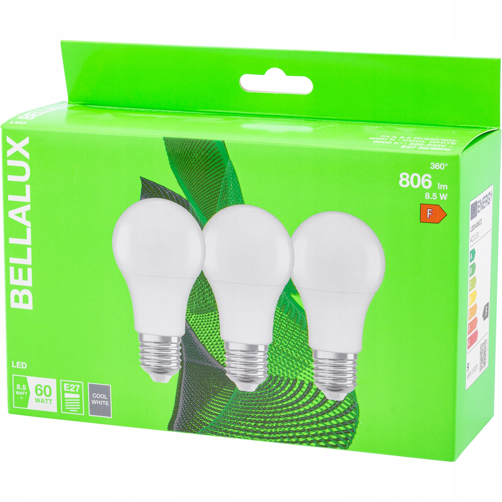 

3x Żarówka Led E27 8,5W 60W 806lm 4000K Bellalux
