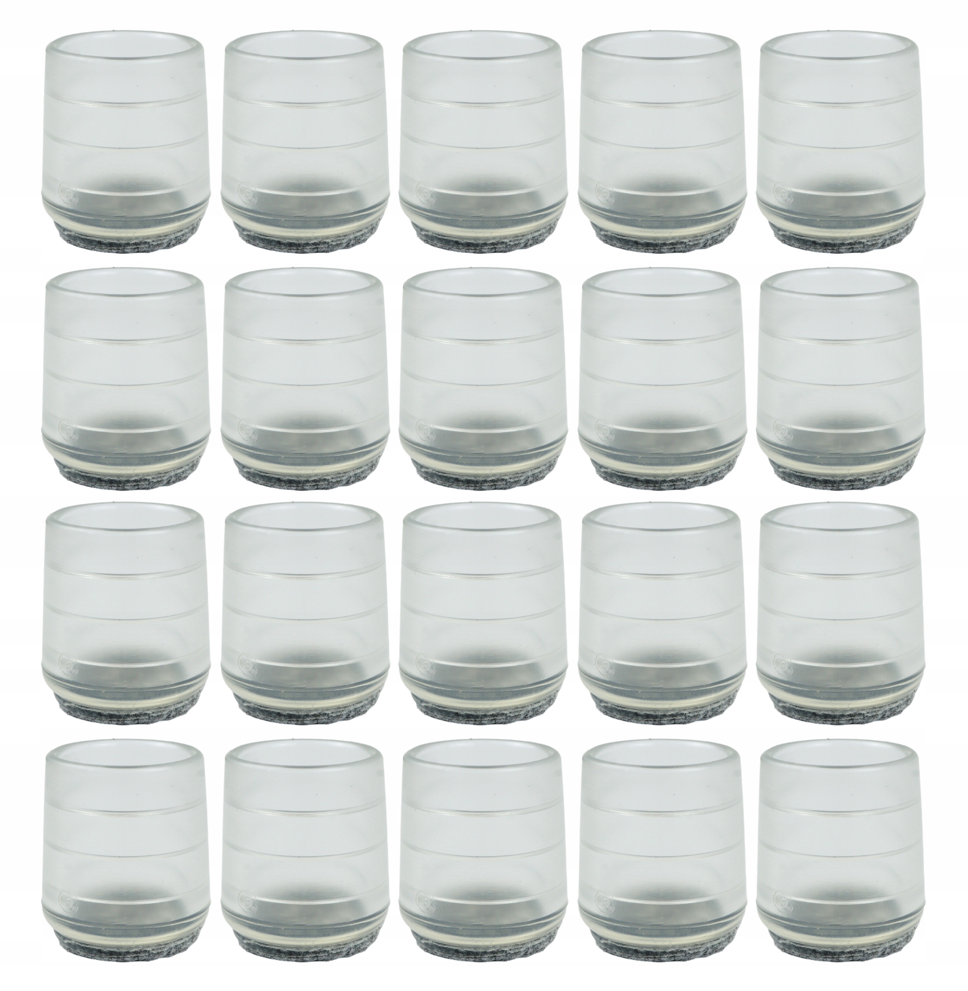 20 x návleky 28 mm, ochranné krytky s plstí na nohy židle stolu, gumové