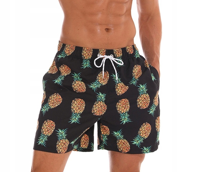 KĄPIELÓWKI MĘSKIE SZORTY SPODENKI ANANASY - XXL