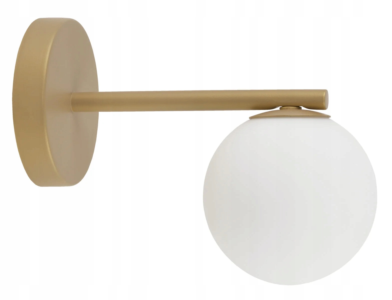 Nástěnné minimalistické zlaté skleněné svítidlo s bílou koulí do obývacího pokoje Sigma