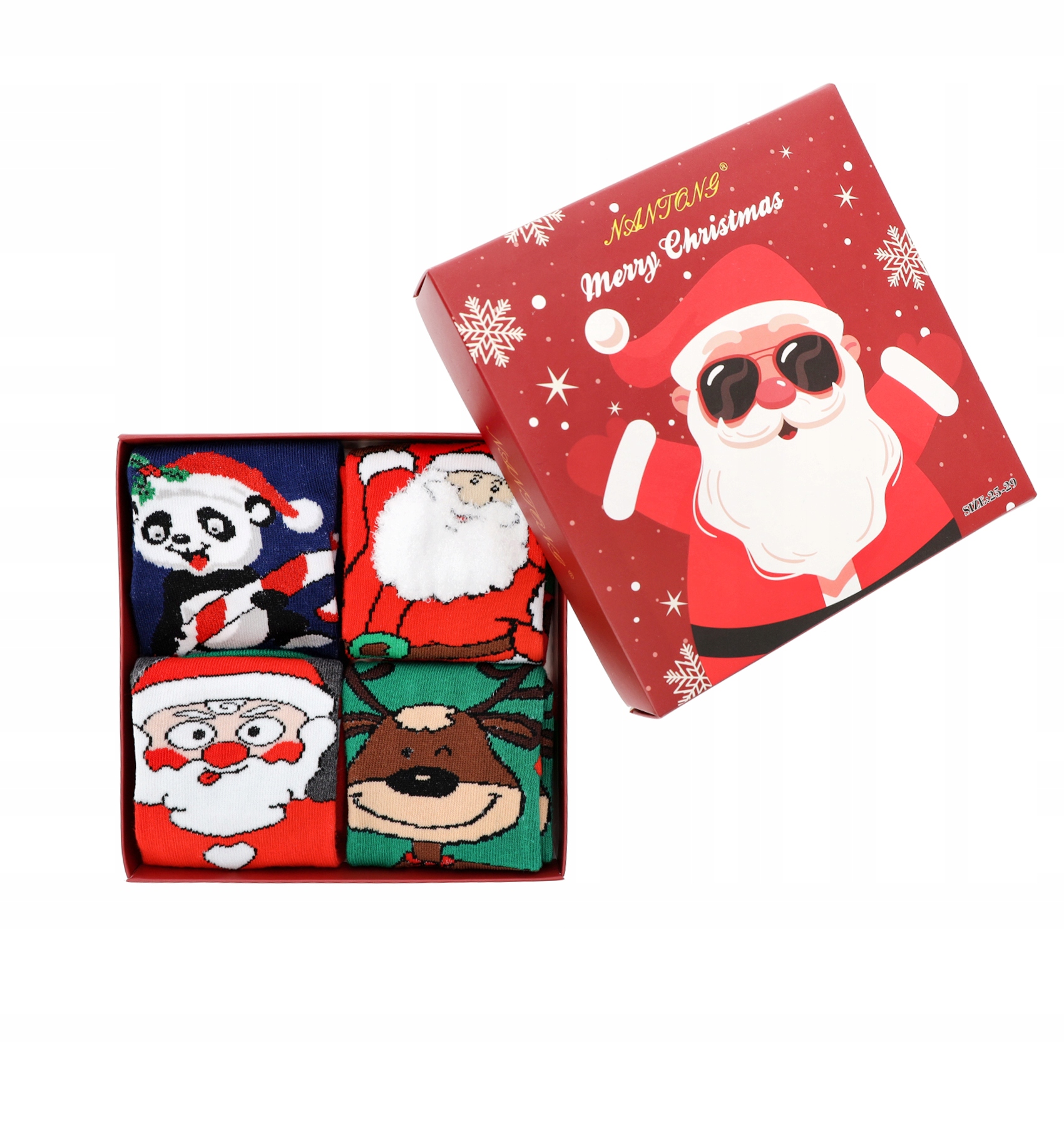 DZIECIĘCE SKARPETY ŚWIĄTECZNE PREZENT 4 PARY Stan opakowania oryginalne