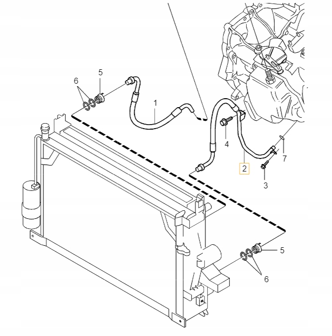 Volvo S80 automatický chladicí kabel převodovky Oe 31212260