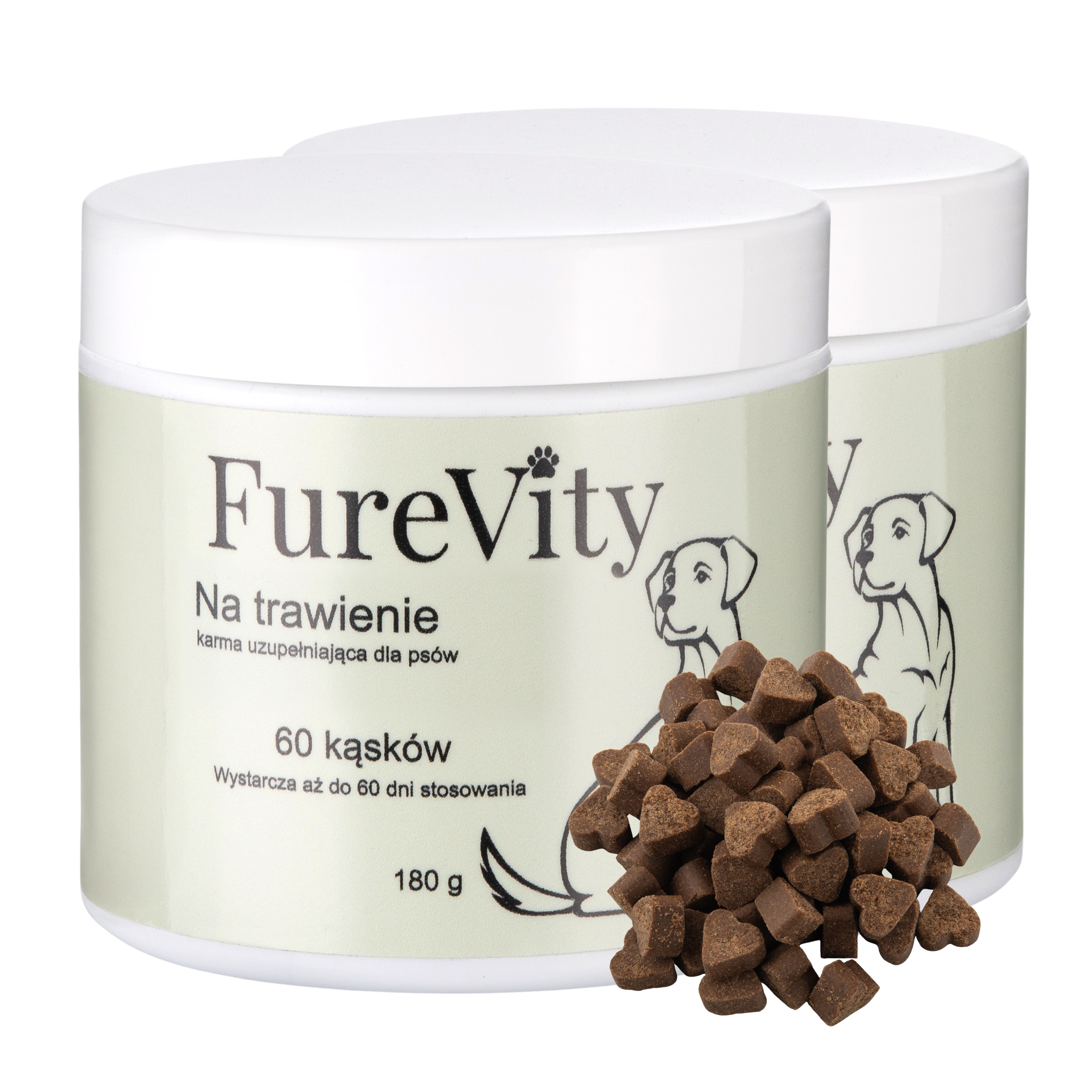 Doplněk stravy Pes Trávení Žaludek Kousky Treserky 2x60ks 360g Furevity