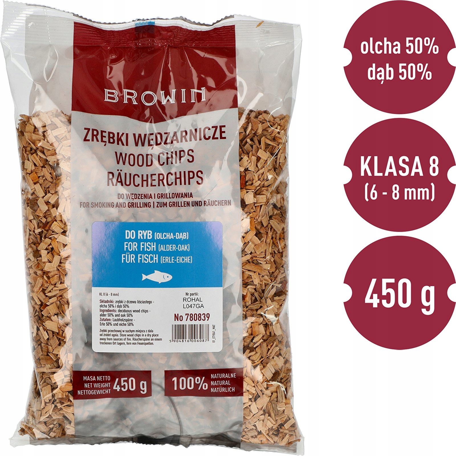 

Zrębki do wędzenia grillowania 450g olcha buk