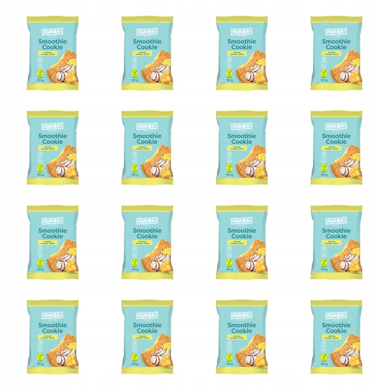Frank&Oli Smoothie Cookie bezlepkové kokos-anan-mango 50 g X16