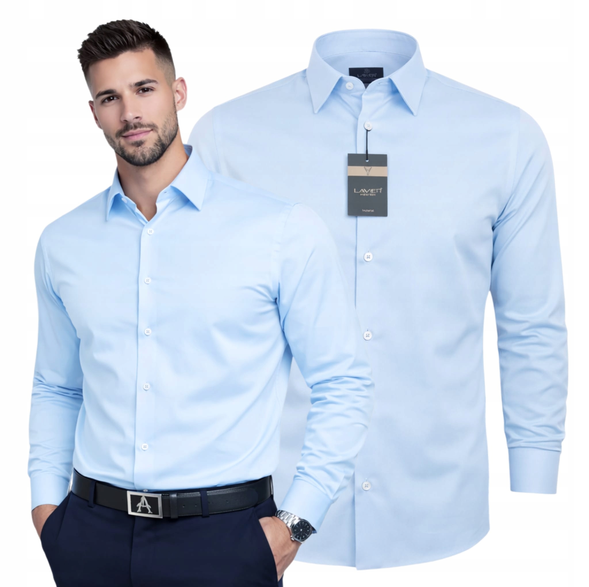 Pánská košile Regular Modrá Lavier – elegantní bavlněná vel.