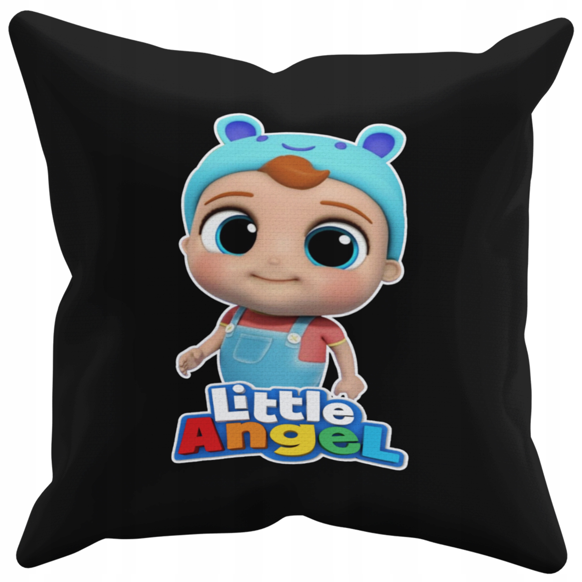 POSZEWKA NA PODUSZKĘ JAŚKA DO PRZEDSZKOLA MAŁY ANIOŁ + IMIĘ GRATIS Kolor dominujący czerń