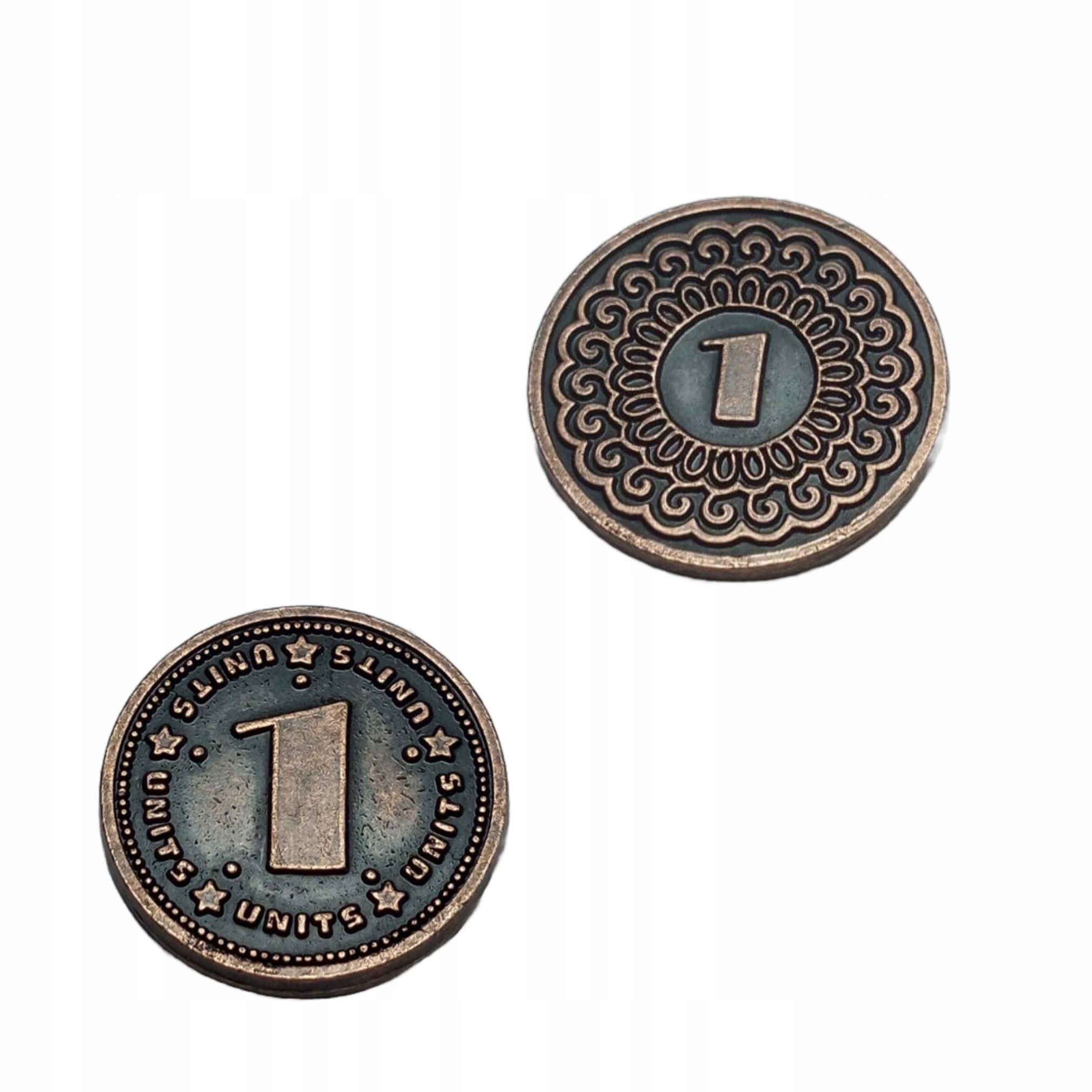 ZESTAW 15 UNIWERSALNYCH METALOWYCH MONET MIEDŹ RPG Nazwa Zestaw 15 Miedzianych Uniwersalnych Metalowych Monet