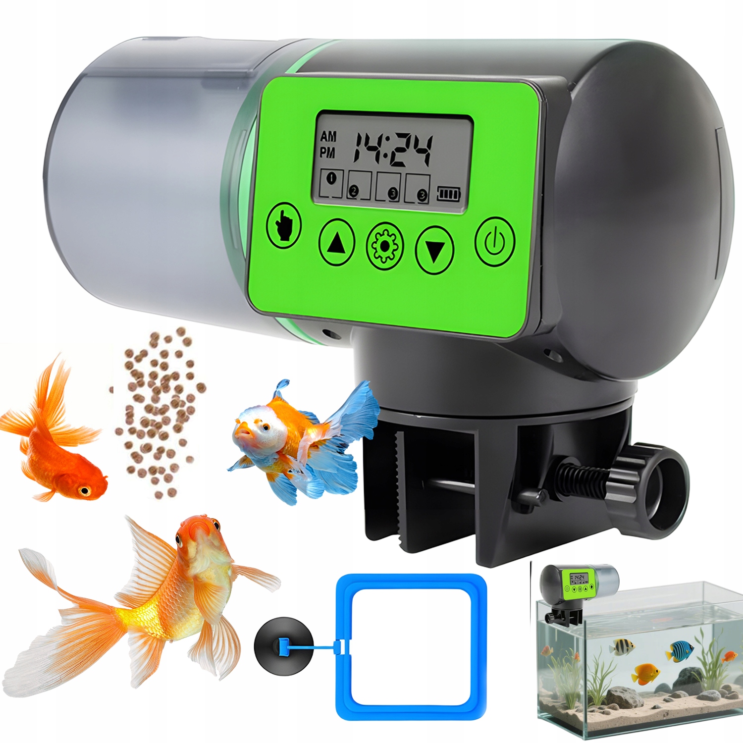 Levně Automatické Krmítko Pro Ryby Do Akvária Dávkovač Krmiva LCD 200 ML