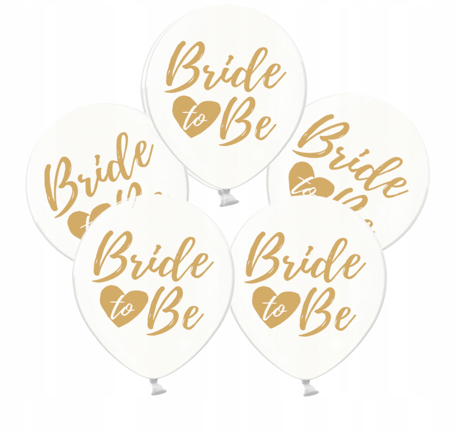 

Balony Wieczór Panieński Clear Gold Nadruk 5 Szt