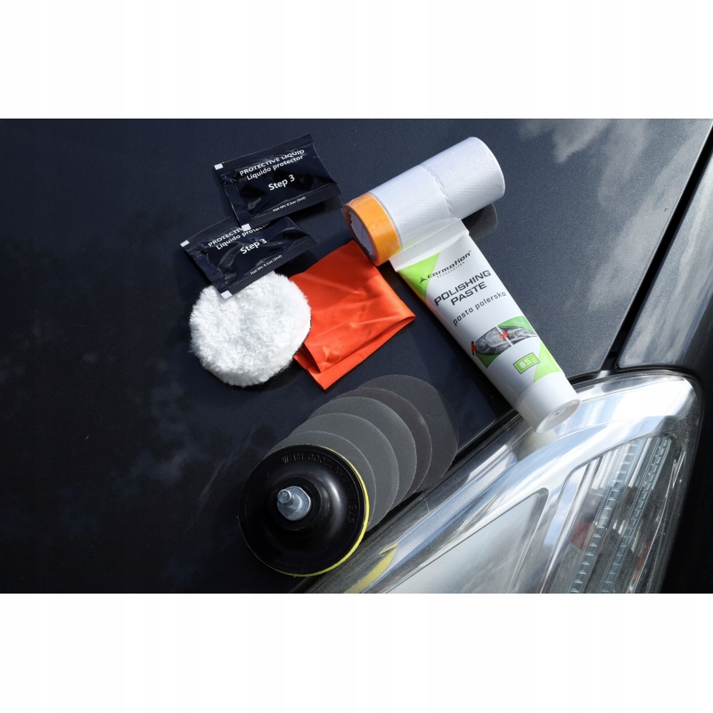 PASTA POLERSKA DO LAMP SAMOCHODOWYCH ZESTAW DO RENOWACJI REFLEKTORÓW 14EL. Numer katalogowy producenta 63676