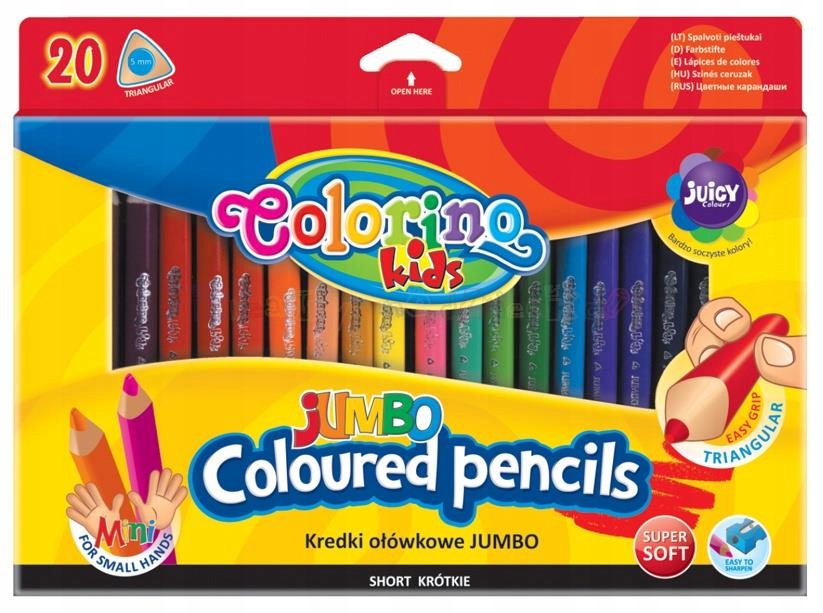 

Colorino Kredki ołówkowe trójkątne Jumbo Mini 20