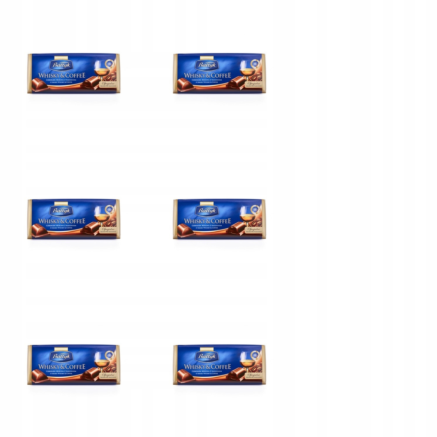 6 x 148 g Bałtyk whisky&amp;coffee čokoláda s náplní Polokartonu