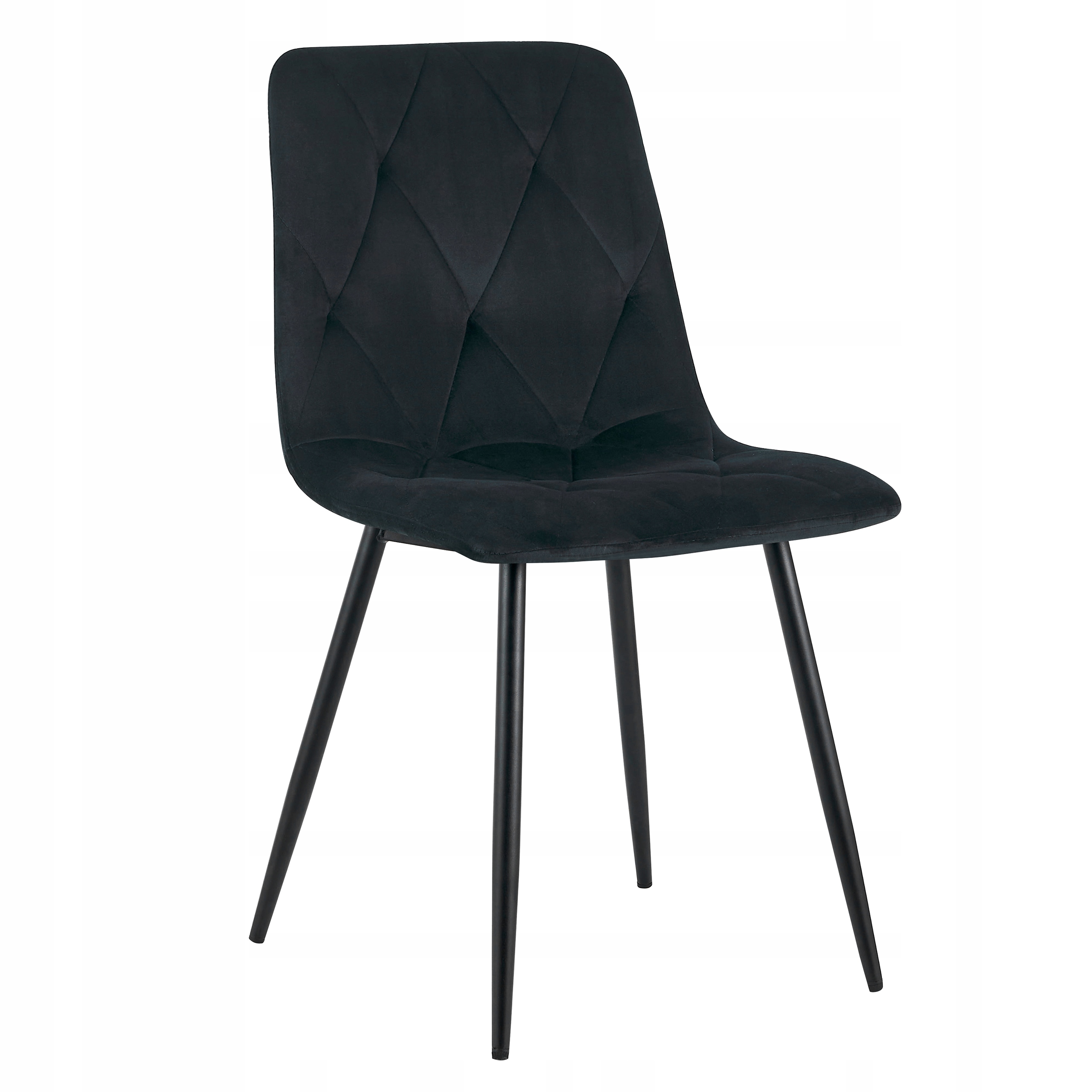 KRZESŁO TAPICEROWANE PIKOWANE SALON VELVET AKSAMIT WELUR NOVA KT111 CZARNE