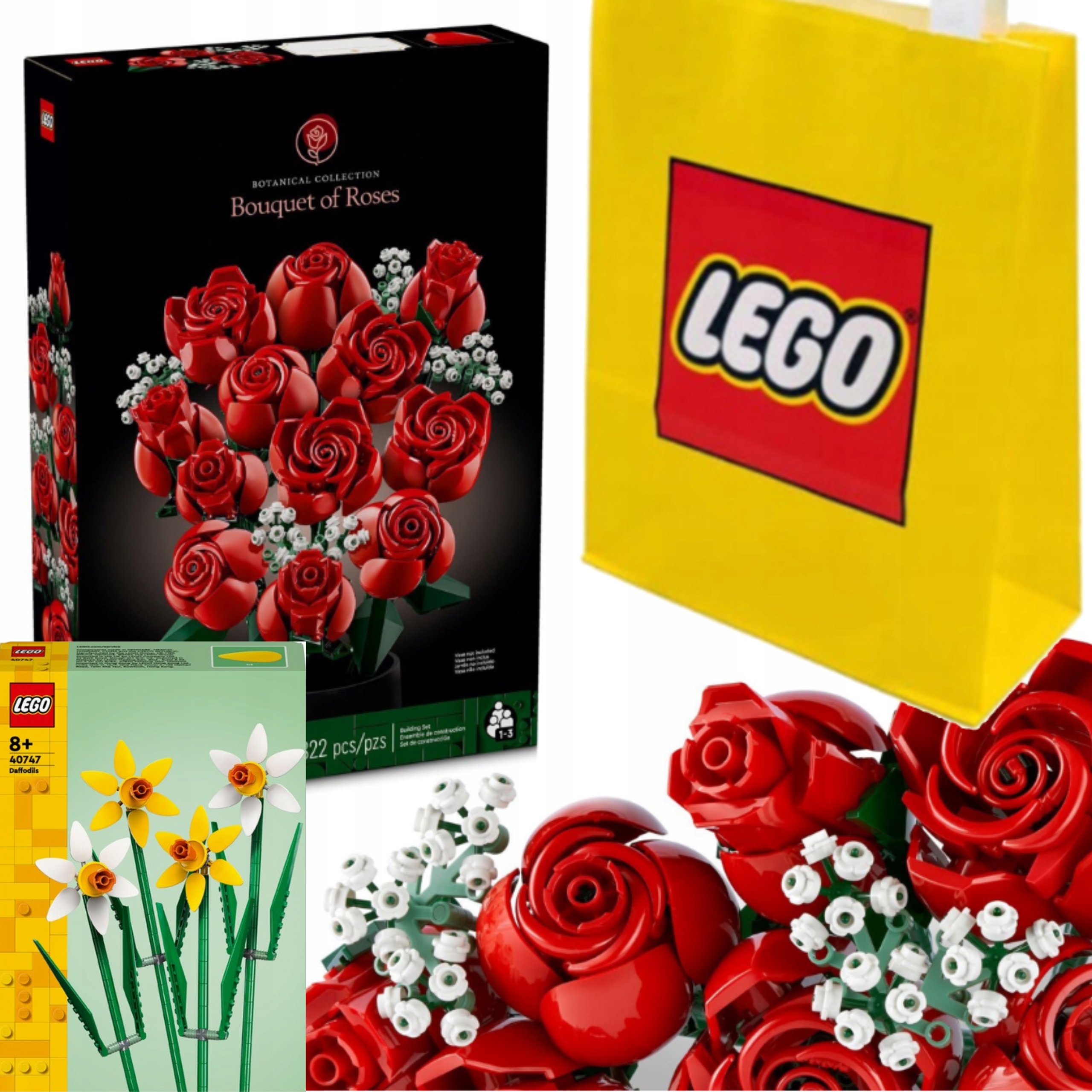 Kytice Růží Lego 10328 dárek k Valentýnu Pro Ni Růže Icons Taška +40747
